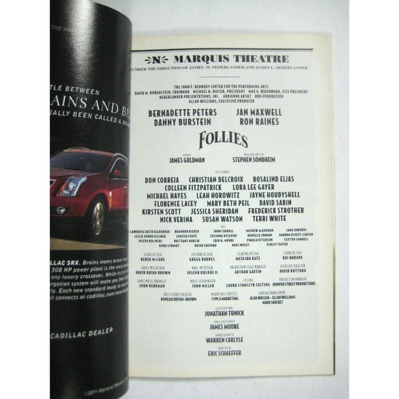 Follies Playbill November 2011 Bernadette Peters Jan Maxwell Ron Raines - Picture 3 of 7